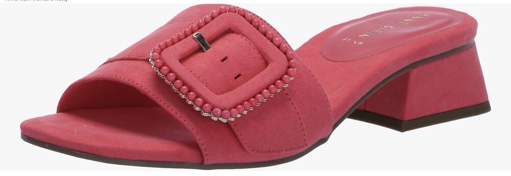 Anne Klein Women’s 8.5M Nessa Heeled Sandal Pink Slip On Open Square Toe
